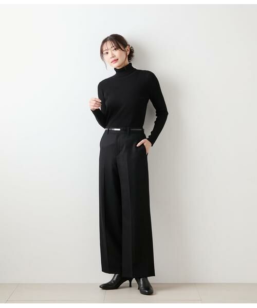 NEWYORKER / ニューヨーカー その他パンツ | ウールフラノ センタープレスワイドパンツ | 詳細14
