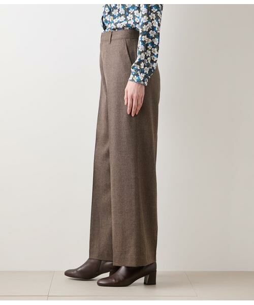 NEWYORKER / ニューヨーカー その他パンツ | ウールフラノ センタープレスワイドパンツ | 詳細2