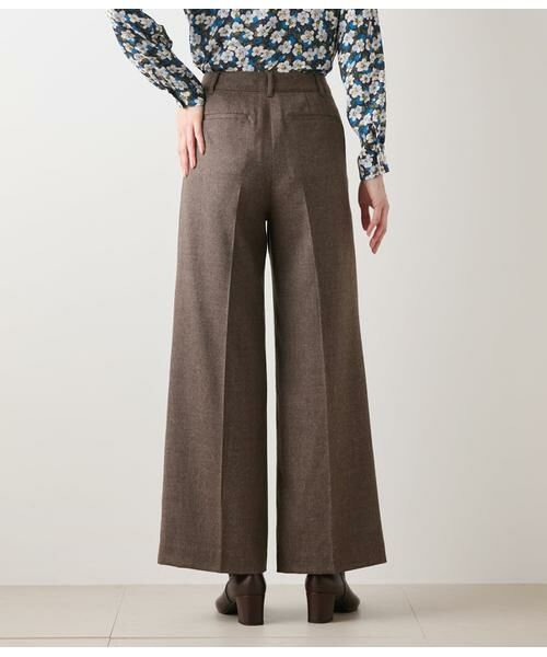 NEWYORKER / ニューヨーカー その他パンツ | ウールフラノ センタープレスワイドパンツ | 詳細3