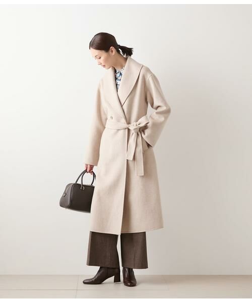 NEWYORKER / ニューヨーカー その他パンツ | ウールフラノ センタープレスワイドパンツ | 詳細7