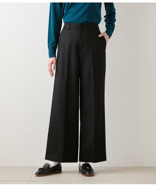 NEWYORKER / ニューヨーカー その他パンツ | ウールフラノ センタープレスワイドパンツ | 詳細9