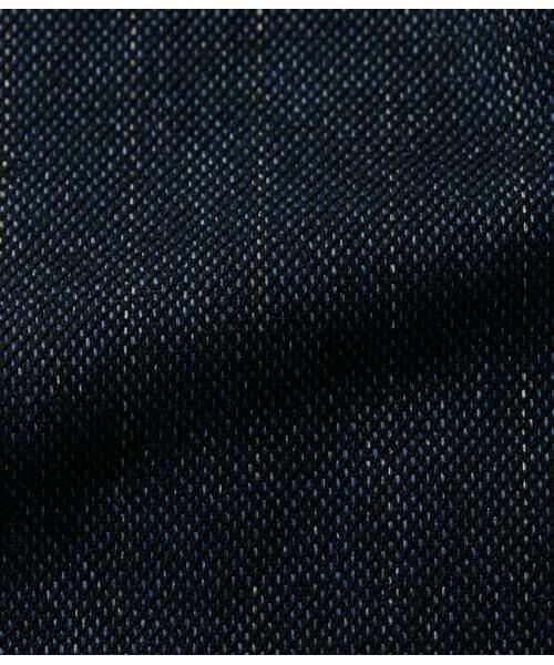 NEWYORKER / ニューヨーカー ミニ丈・ひざ丈ワンピース | デニム調メランジストライプ Vネックジャンパースカート | 詳細12