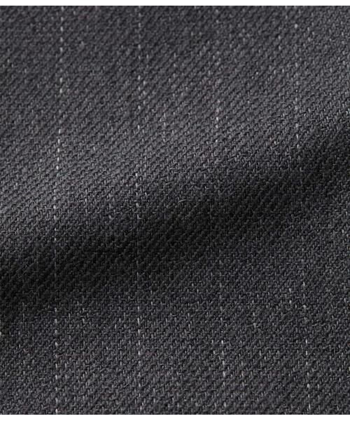 NEWYORKER / ニューヨーカー ミニ丈・ひざ丈ワンピース | デニム調メランジストライプ Vネックジャンパースカート | 詳細9