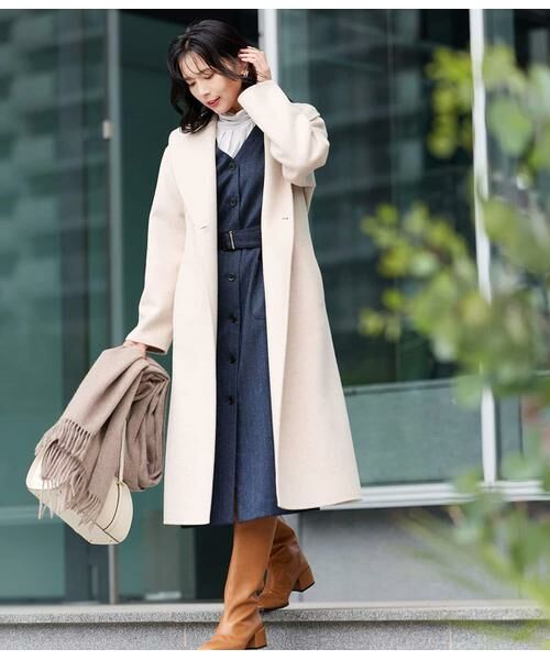 NEWYORKER / ニューヨーカー その他アウター | ウールナイロンリバー ショールカラーロングコート | 詳細17