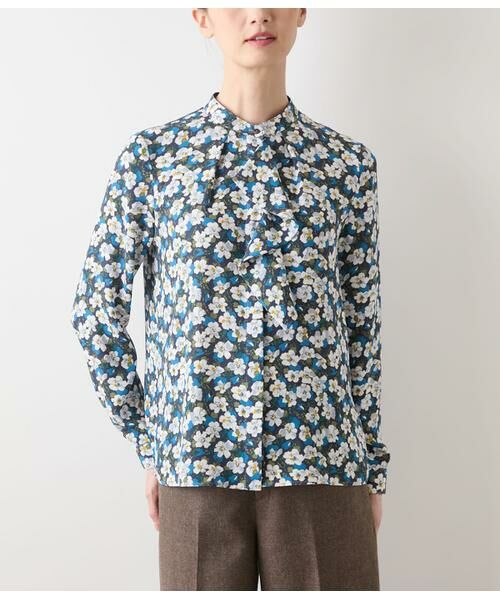 NEWYORKER / ニューヨーカー シャツ・ブラウス | ビオラフラワープリント フロントフリルブラウス | 詳細1