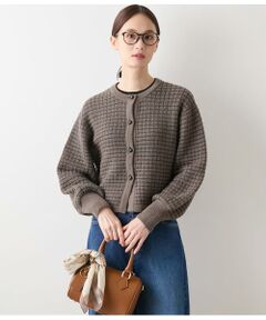 NEWYORKER / ニューヨーカー カーディガン・ボレロ | ブークレー格子柄 クルーネックショートカーディガン