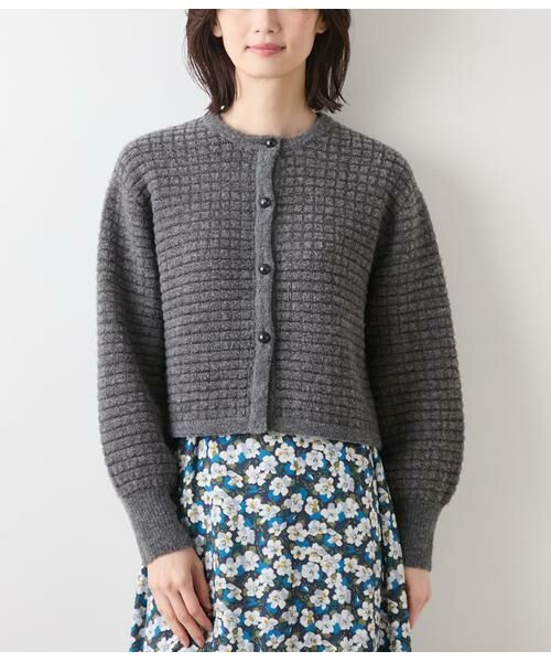 NEWYORKER / ニューヨーカー カーディガン・ボレロ | ブークレー格子柄 クルーネックショートカーディガン | 詳細1