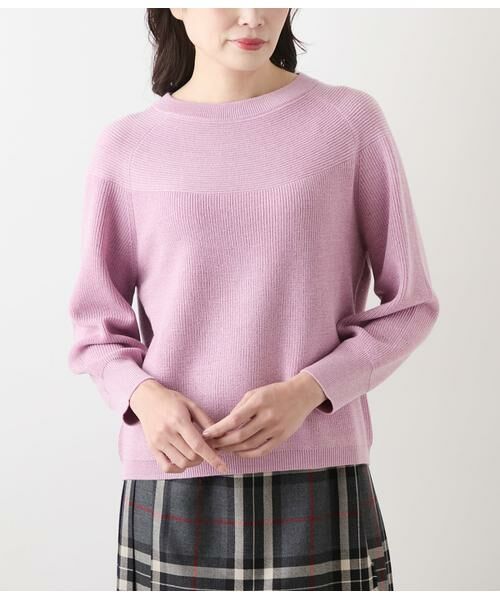 NEWYORKER / ニューヨーカー ニット・セーター | 片畦ラメブレーティング クルーネックニット | 詳細1