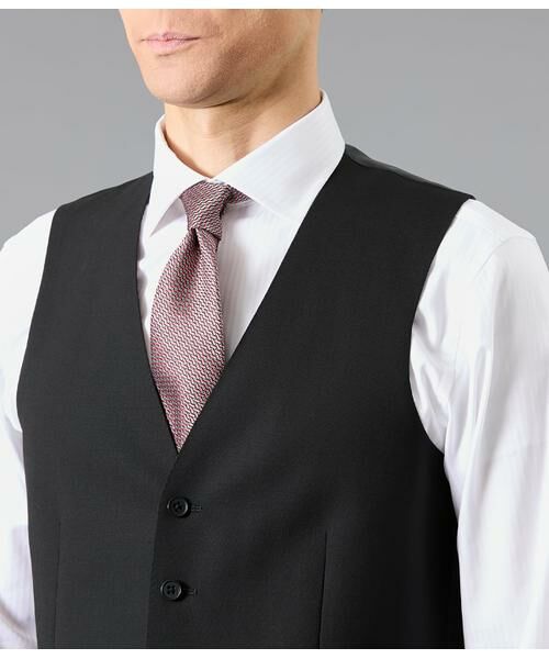 NEWYORKER / ニューヨーカー セットアップ | 10month ソリッドブラック 襟無しオッドベスト(セットアップ対応) | 詳細3