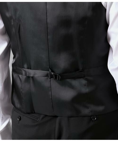 NEWYORKER / ニューヨーカー セットアップ | 10month ソリッドブラック 襟無しオッドベスト(セットアップ対応) | 詳細5