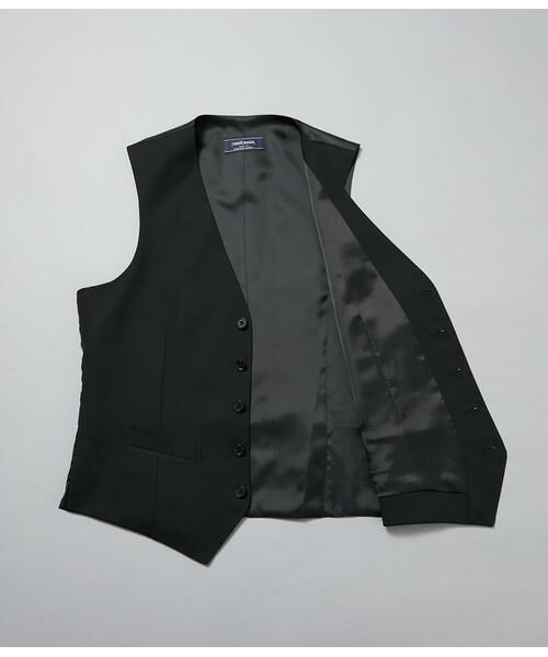 NEWYORKER / ニューヨーカー セットアップ | 10month ソリッドブラック 襟無しオッドベスト(セットアップ対応) | 詳細6