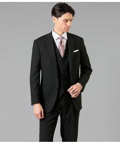 NEWYORKER / ニューヨーカー セットアップ | 10month ソリッドブラック 襟無しオッドベスト(セットアップ対応) | 詳細8