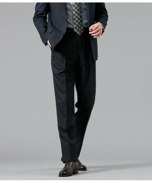 NEWYORKER / ニューヨーカー セットアップ | HERITAGE CLOTH トロピカル ワンタックスラックス(セットアップ対応)（ネイビー）