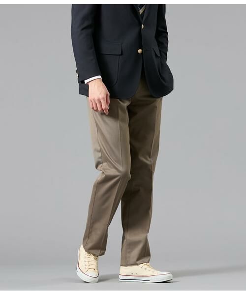 NEWYORKER / ニューヨーカー チノ・ワークパンツ | コットンチノ ワンタックパンツ（グレージュ）