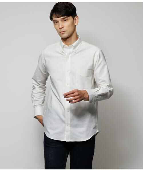 NEWYORKER / ニューヨーカー シャツ・ブラウス | NYオックス 長袖ボタンダウンシャツ（ホワイト）