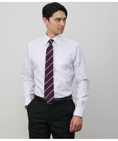 NEWYORKER / ニューヨーカー シャツ・ブラウス | NY CARE FREE・SUPIMA COTTON ツイル 長袖レギュラーカラーシャツ（ホワイト）