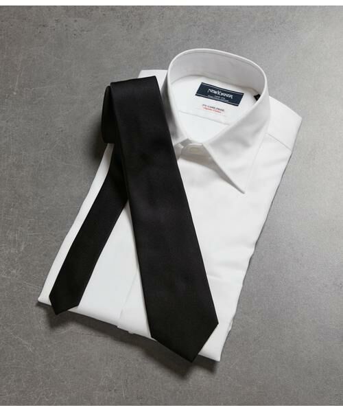 NEWYORKER / ニューヨーカー ネクタイ | フォーマル レップ ネクタイ（ブラック）