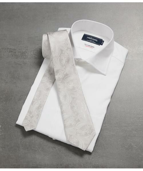 NEWYORKER / ニューヨーカー ネクタイ | フォーマル ペイズリー ネクタイ（シルバー）