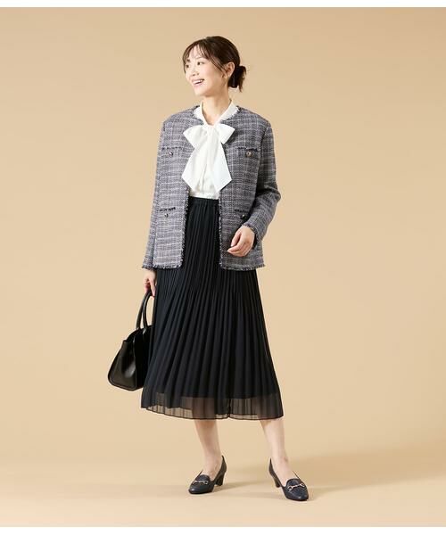 NEWYORKER / ニューヨーカー テーラードジャケット | ソフトミックスツィード ノーカラージャケット | 詳細10