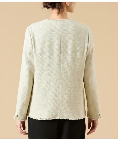 NEWYORKER / ニューヨーカー テーラードジャケット | ソフトミックスツィード ノーカラージャケット | 詳細2