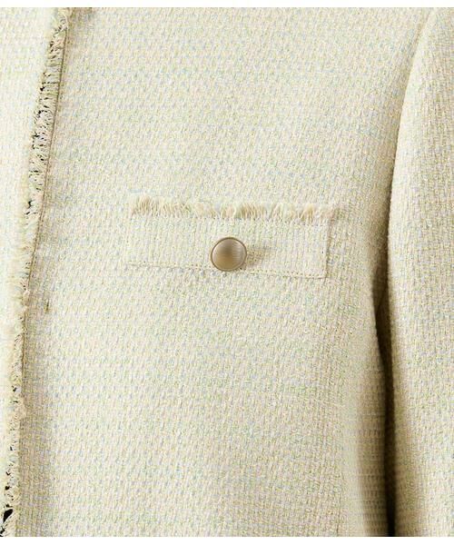 NEWYORKER / ニューヨーカー テーラードジャケット | ソフトミックスツィード ノーカラージャケット | 詳細3