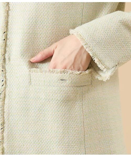 NEWYORKER / ニューヨーカー テーラードジャケット | ソフトミックスツィード ノーカラージャケット | 詳細4