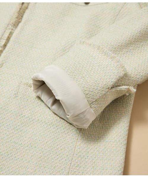 NEWYORKER / ニューヨーカー テーラードジャケット | ソフトミックスツィード ノーカラージャケット | 詳細5