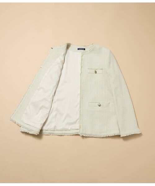 NEWYORKER / ニューヨーカー テーラードジャケット | ソフトミックスツィード ノーカラージャケット | 詳細6