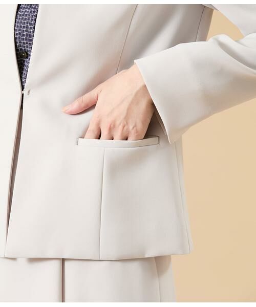 NEWYORKER / ニューヨーカー テーラードジャケット | シルキークロス ノーカラ―ジャケット | 詳細4