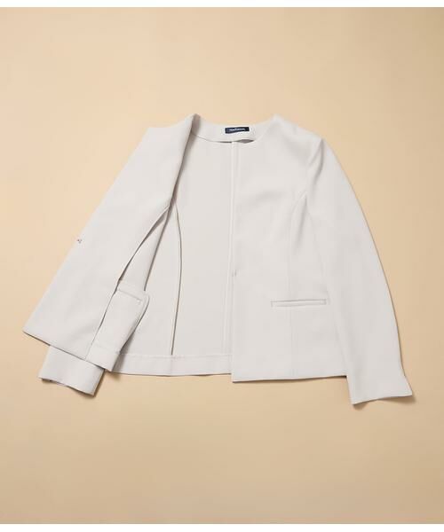 NEWYORKER / ニューヨーカー テーラードジャケット | シルキークロス ノーカラ―ジャケット | 詳細6