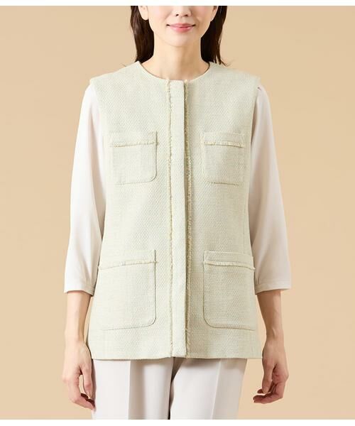 NEWYORKER / ニューヨーカー テーラードジャケット | ソフトミックスツィード ジレ | 詳細1