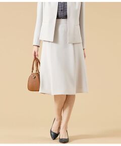 NEWYORKER / ニューヨーカー ミニ・ひざ丈スカート | シルキークロス タックフレアスカート