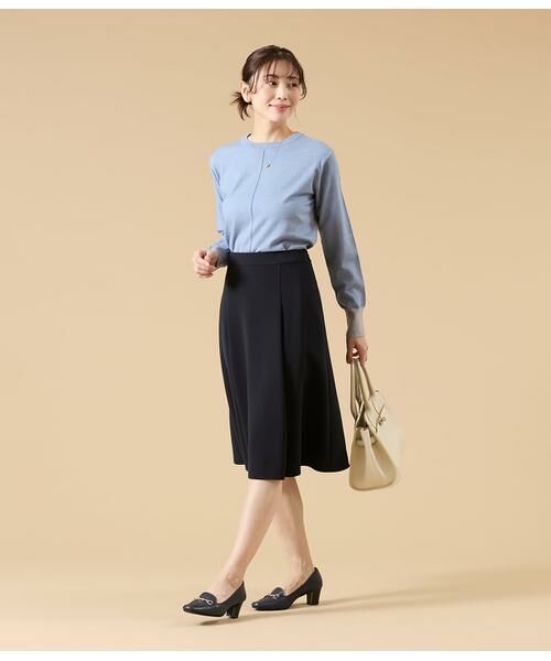 NEWYORKER / ニューヨーカー ミニ・ひざ丈スカート | シルキークロス タックフレアスカート | 詳細10