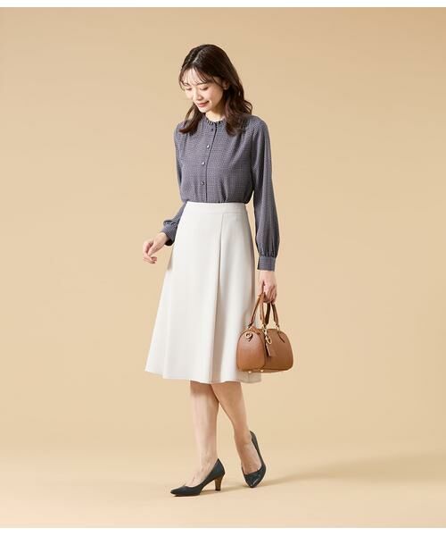 NEWYORKER / ニューヨーカー ミニ・ひざ丈スカート | シルキークロス タックフレアスカート | 詳細5