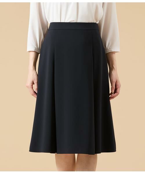 NEWYORKER / ニューヨーカー ミニ・ひざ丈スカート | シルキークロス タックフレアスカート | 詳細7