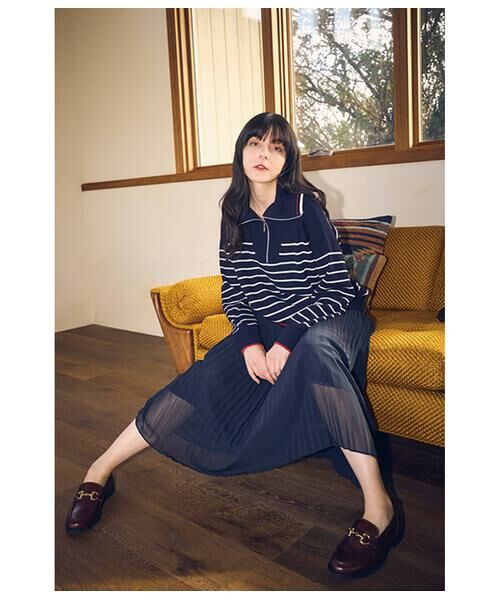 NEWYORKER / ニューヨーカー ミニ・ひざ丈スカート | シフォンジョーゼット プリーツスカート | 詳細11