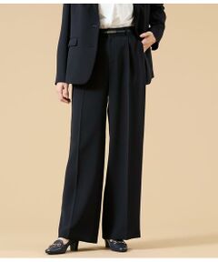 NEWYORKER / ニューヨーカー その他パンツ | シルキークロス 1タックワイドパンツ（ネイビー）