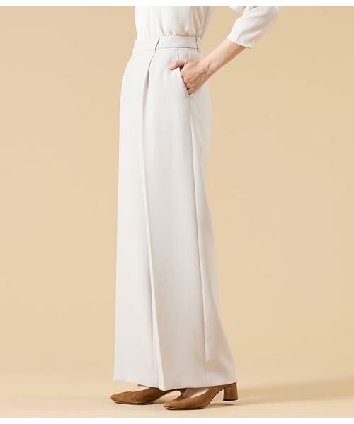 NEWYORKER / ニューヨーカー その他パンツ | シルキークロス 1タックワイドパンツ（ベージュ） | 詳細2