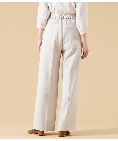 NEWYORKER / ニューヨーカー その他パンツ | シルキークロス 1タックワイドパンツ（ベージュ） | 詳細3