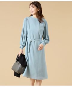 NEWYORKER / ニューヨーカー ミニ丈・ひざ丈ワンピース | ソフトジョーゼット 袖プリーツワンピース