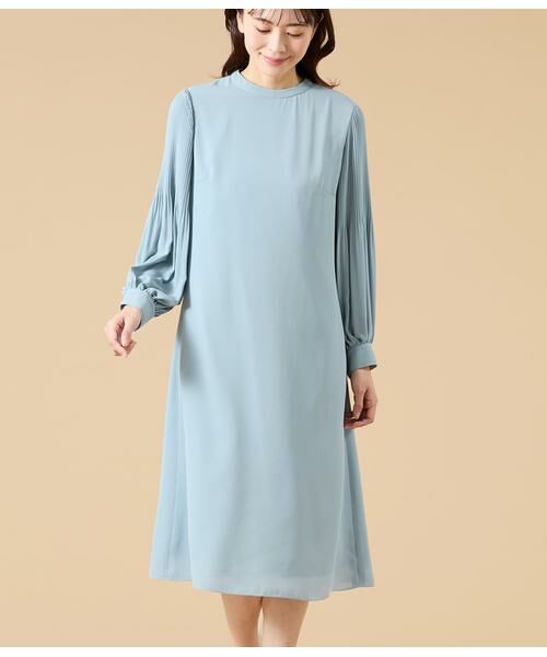 NEWYORKER / ニューヨーカー ミニ丈・ひざ丈ワンピース | ソフトジョーゼット 袖プリーツワンピース | 詳細2