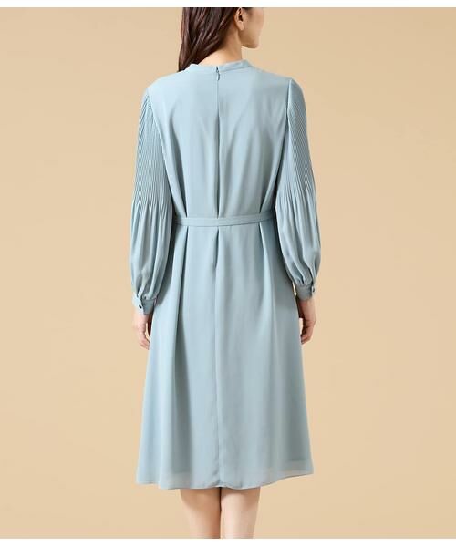 NEWYORKER / ニューヨーカー ミニ丈・ひざ丈ワンピース | ソフトジョーゼット 袖プリーツワンピース | 詳細3