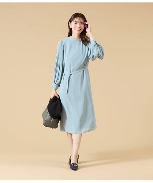 NEWYORKER / ニューヨーカー ミニ丈・ひざ丈ワンピース | ソフトジョーゼット 袖プリーツワンピース | 詳細8