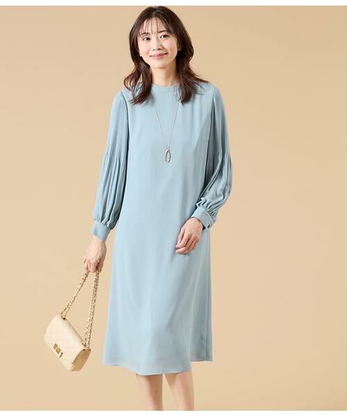 NEWYORKER / ニューヨーカー ミニ丈・ひざ丈ワンピース | ソフトジョーゼット 袖プリーツワンピース | 詳細9