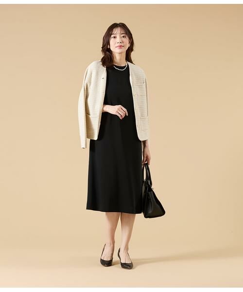 NEWYORKER / ニューヨーカー ミニ丈・ひざ丈ワンピース | サテン&ラッセルレース コンビワンピース | 詳細8