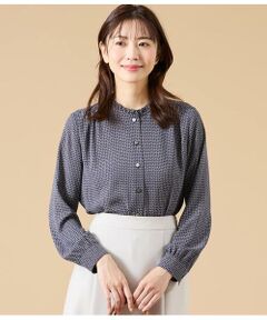 NEWYORKER / ニューヨーカー シャツ・ブラウス | ジオメトリックプリント スタンドフリルブラウス