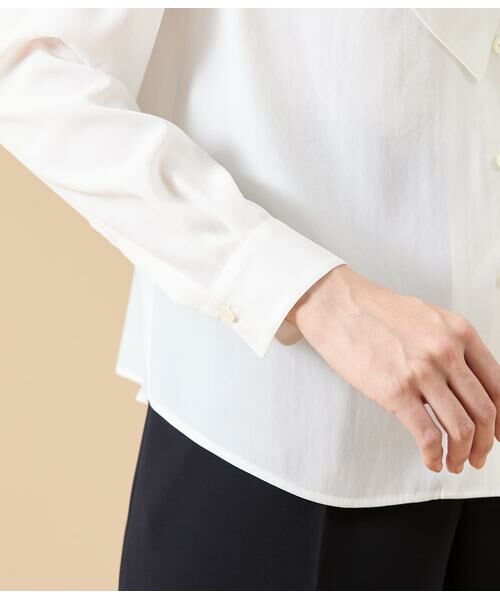 NEWYORKER / ニューヨーカー シャツ・ブラウス | ライトデシン 長袖ボウタイブラウス | 詳細4