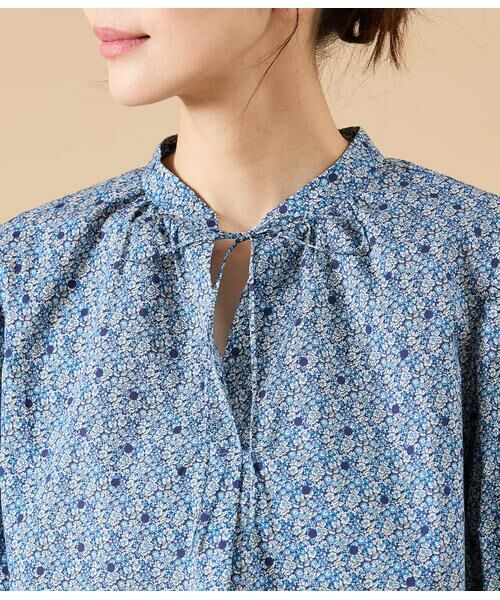 NEWYORKER / ニューヨーカー シャツ・ブラウス | リバティ アバサン・スポット スタンドカラーリボンブラウス | 詳細3