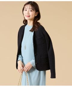 NEWYORKER / ニューヨーカー ニット・セーター | ツィーディーラメ ノーカラーニットジャケット