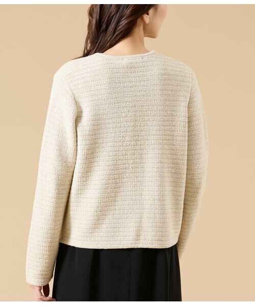 NEWYORKER / ニューヨーカー ニット・セーター | ツィーディーラメ ノーカラーニットジャケット | 詳細2